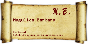 Magulics Barbara névjegykártya